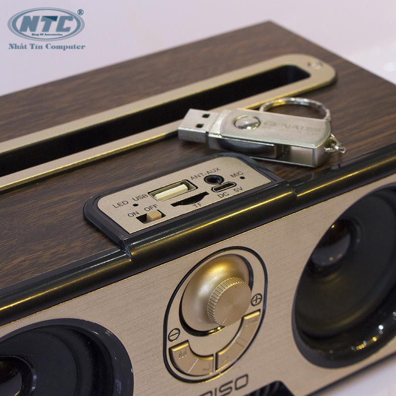 Loa bluetooth 20W KIMISO KM-7 FM/AUX/USB/TF/MIC vân gỗ cực đẹp (Màu ngẫu nhiên)