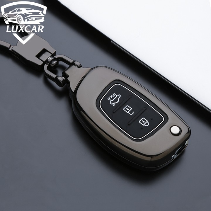Ốp khoá Hyundai 03 Inox cao cấp LUXCAR (i10, accent... chìa gập)