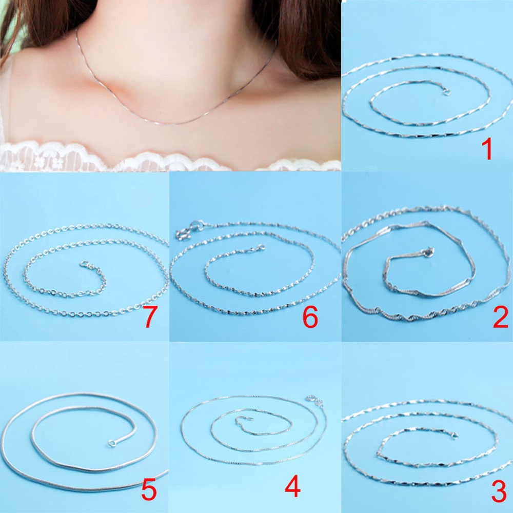 MXMUSTY Platinum plated Woman Water-wave 40cm Snake Chain Chain