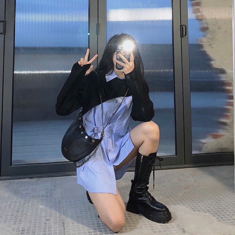 Áo Sơ Mi Dài Tay Cổ Bẻ Thời Trang Hàn Quốc Cho Nữ