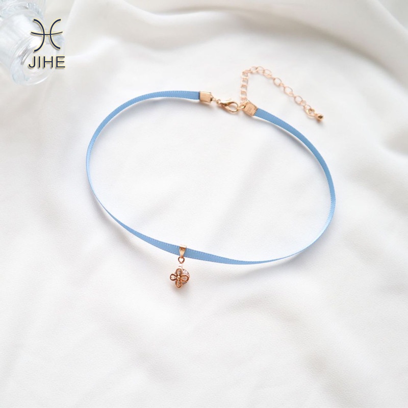 Vòng Cổ choker Dây Xích Màu Xanh Dương Thời Trang Cá Tính Phong Cách Hàn Quốc