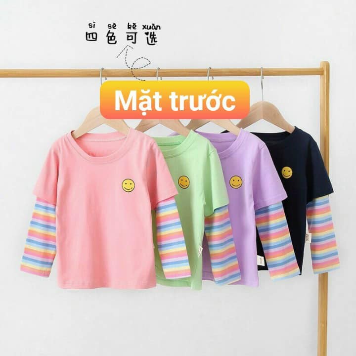 Áo thun bé gái tay dài họa tiết cực xinh yêu chất cotton mịn mát ấm áp mùa mưa