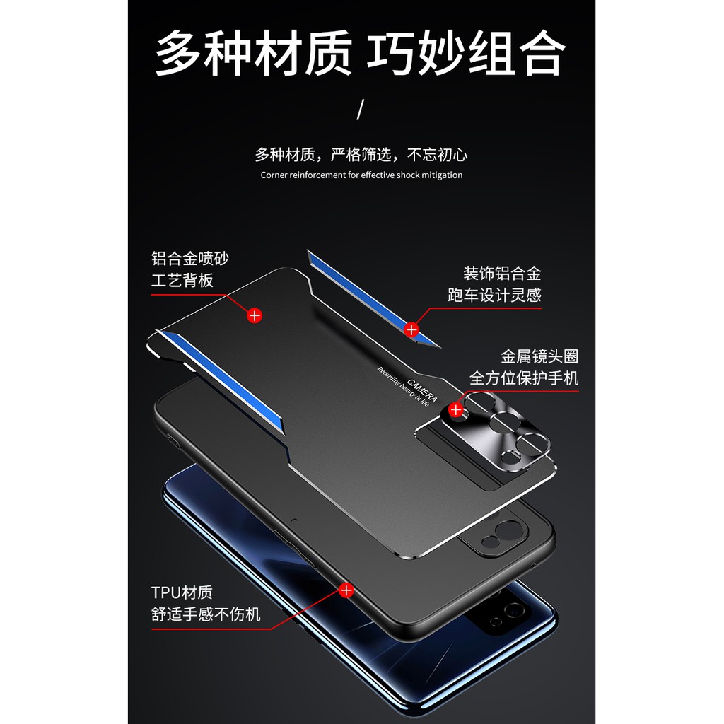 Ốp điện thoại silicon phối viền nhôm chống va đập cho Oppo Realme X7 Pro