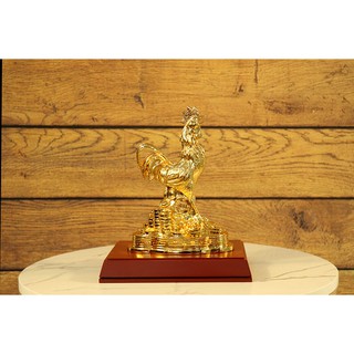 Quà tặng phong thủy - Tượng gà phong thủy mạ vàng 24k