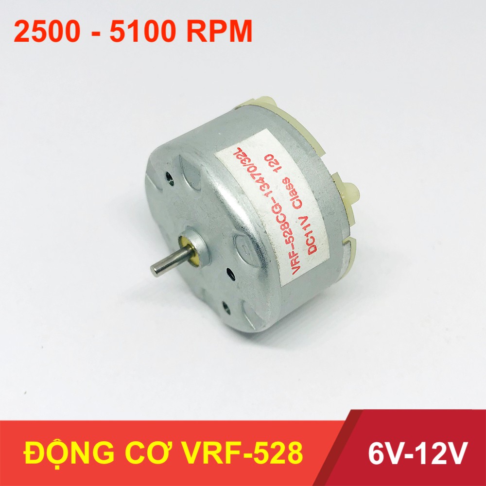 Động cơ motor mô tơ mini VRF-528CG DC 6V-12V chạy êm tốc độ 2500 - 5100 vòng trên phút - LK0100