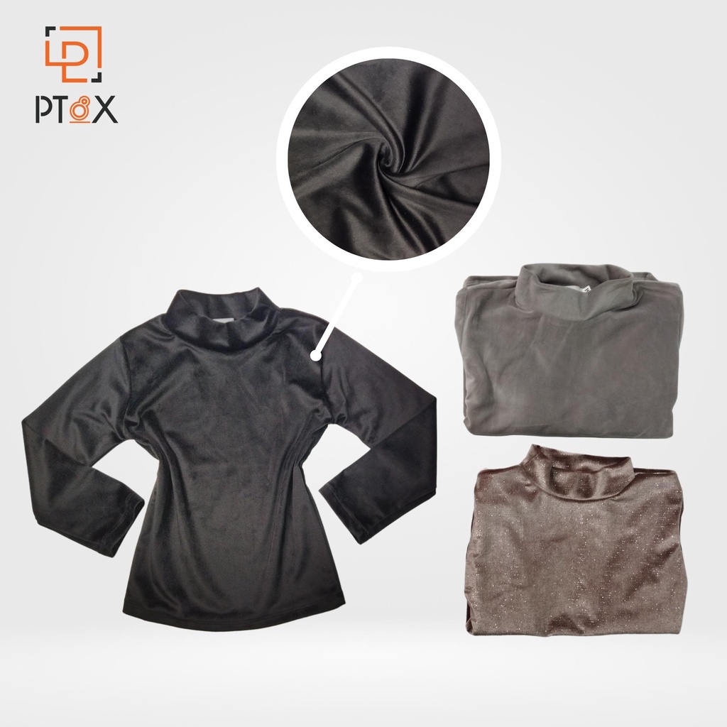 Sét 2 áo nhung giữ nhiệt cổ 3 phân trẻ em PT8X-Thời trang unisex