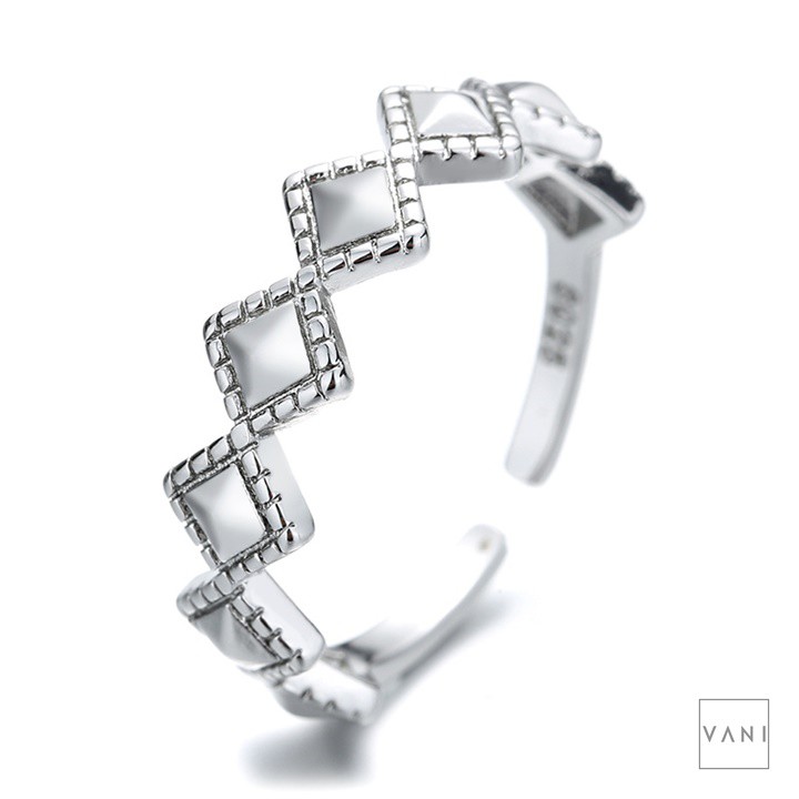 Nhẫn Bạch Kim Hình Tứ Giác Phong Cách Unisex - Vani Store [TS000451-O253]