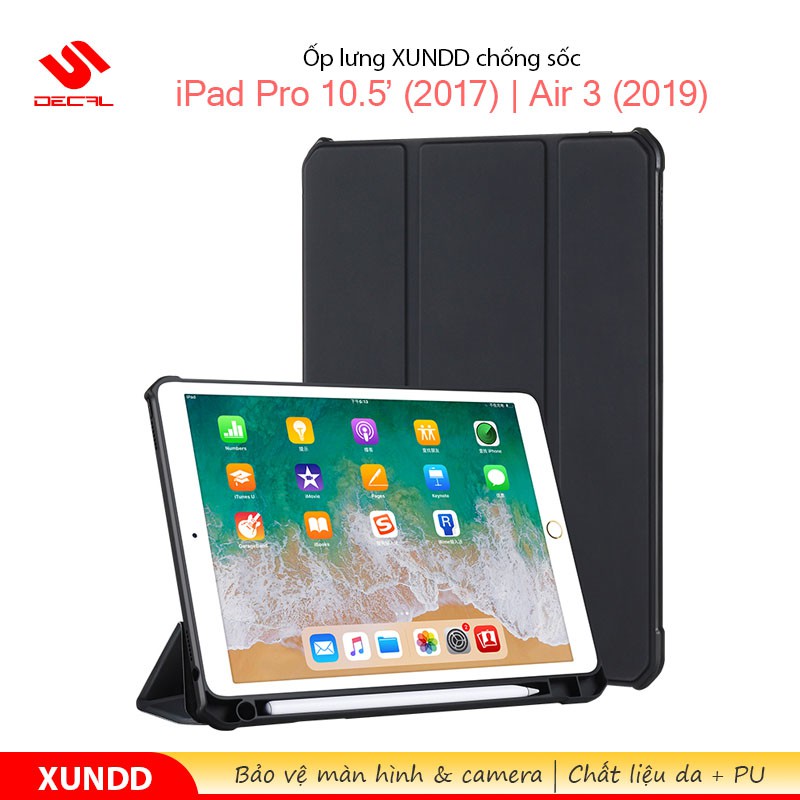 Ốp lưng XUNDD iPad Pro 10.5' / Air 3, Chống trầy, Chống sốc, Kiểu bao da