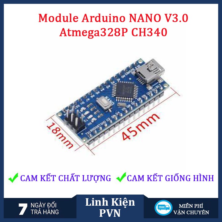 ✅ [BẢO HÀN 6 THÁNG] Module arduino NANO V3.0 Atmega328P CH340