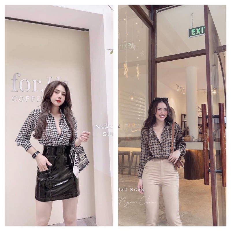 Áo sơ mi hoạ tiết 2 màu