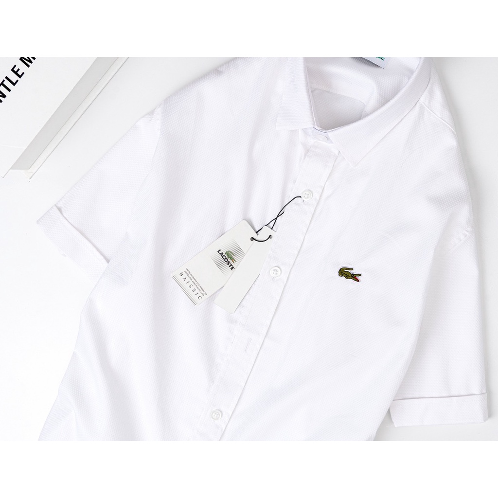 Áo sơ mi nam ngắn tay Lacos ,chất liệu vải oxford thoáng mát, không nhăn, không bai xù