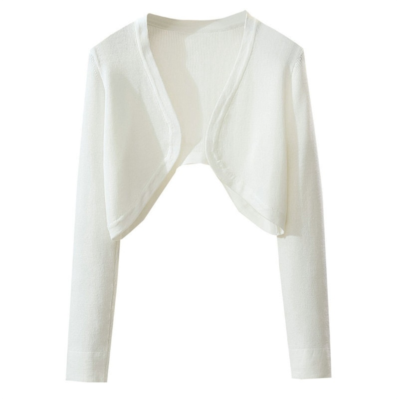 Áo Khoác Cardigan Dệt Kim Màu Sắc Đơn Giản Thời Trang Xuân Thu Cho Nữ