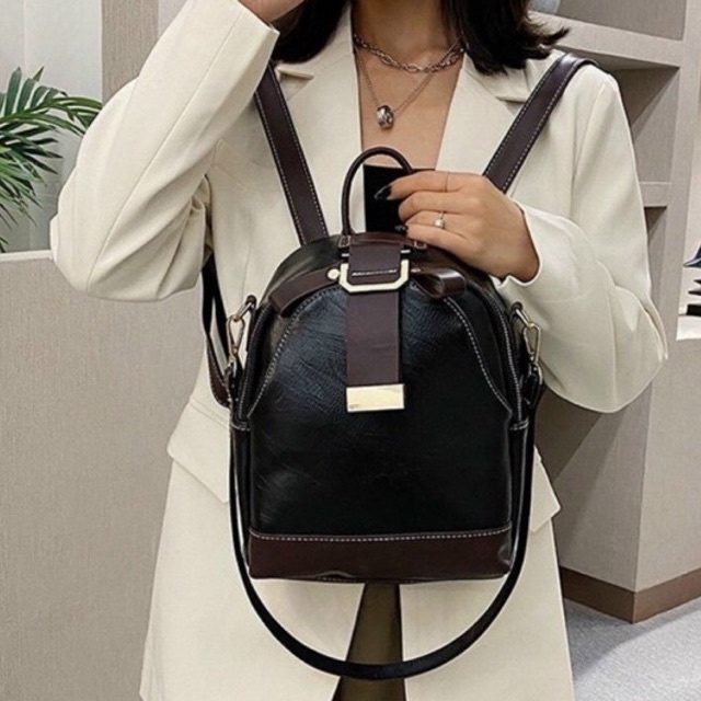 Balo da mềm PU cao cấp tiện dụng phong cách Hàn Quốc