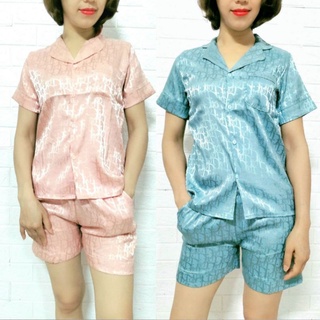 Bộ đồ ngủ Pijama lụa cao cấp mềm mát mặc nhà. Pyjama lụa mặc nhà cộc đùi