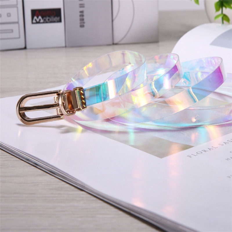 Fashion Transparent Pin Buckle Wide Plastic Waist Bands Waistband Invisible Punk Waist Belt