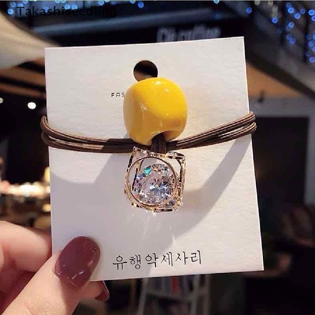 Dây thun cột tóc đính kim cương giả pha lê rỗng thời trang cho nữ