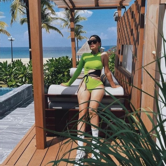 Bikini đi biển liền thân đồ bơi nữ cut out sexy HATI