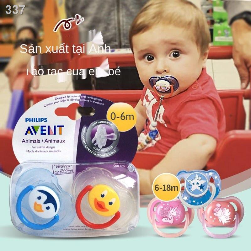 【hàng mới】Núm vú làm dịu Avent của Mỹ Siêu mềm Giả sữa mẹ Nhập khẩu Cho bé sơ sinh Thoải mái Kiểu ngủ