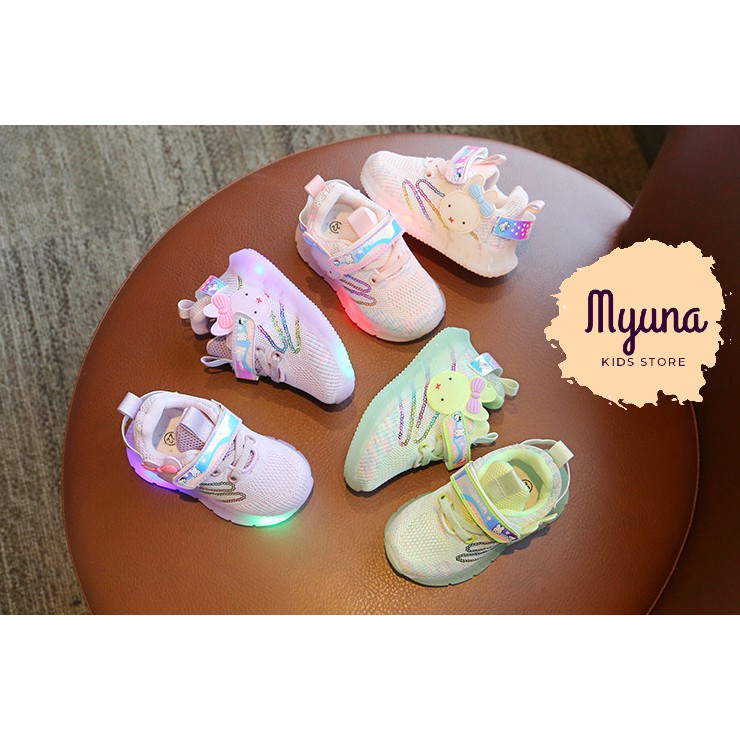 Giày bata cho bé gái 1 tuổi - 3 tuổi, giày bata có đèn, bata thỏ cho bé - Myuna Kids Store