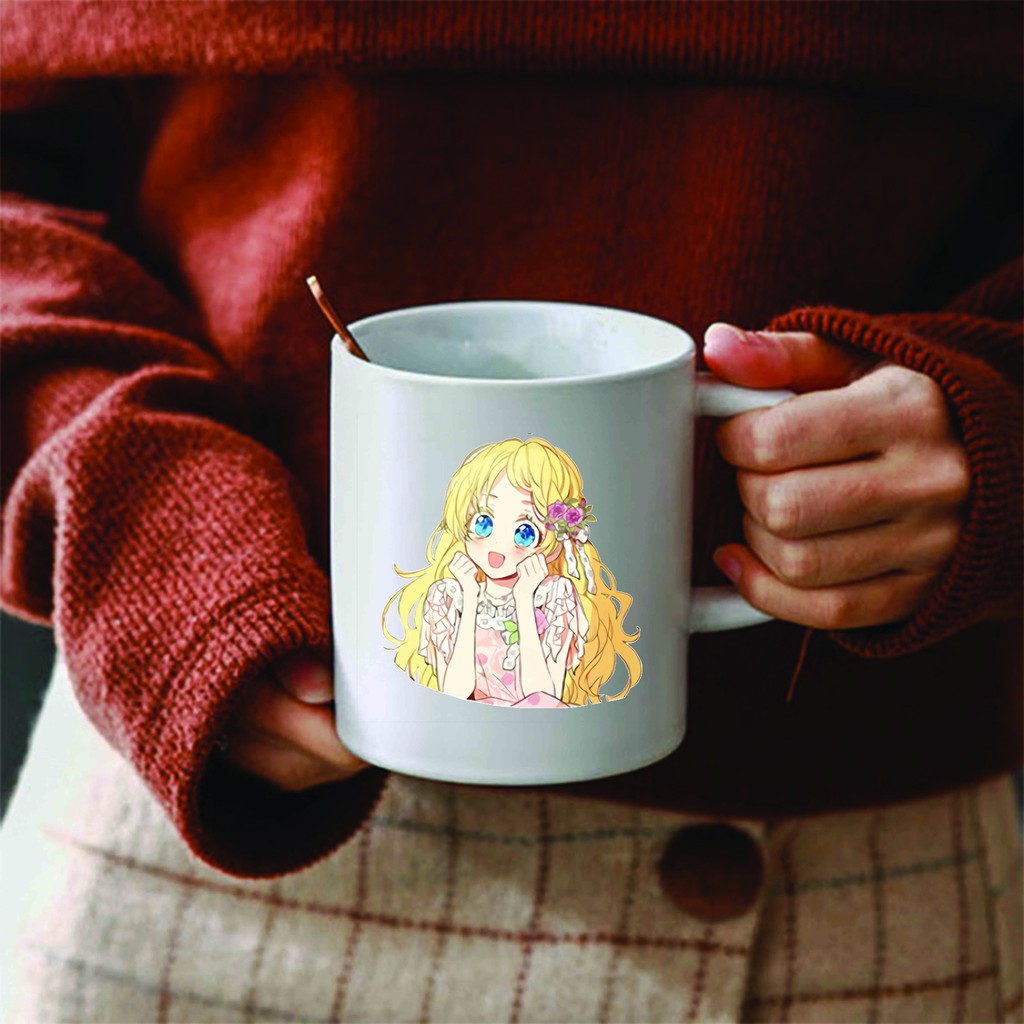 Cốc sứ trắng in hình MỘT NGÀY NỌ TÔI BỖNG TRỞ THÀNH CÔNG CHÚA manhwa anime chibi dễ thương xinh xắn