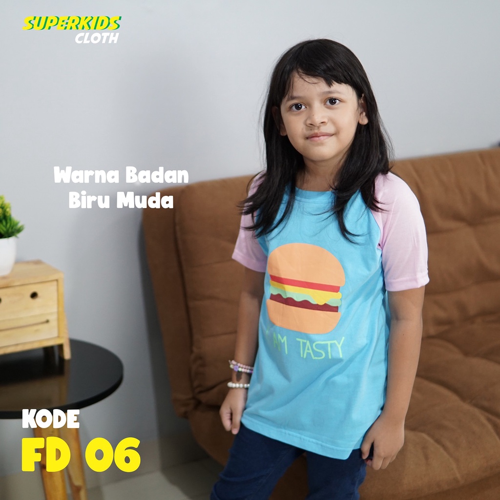 Áo thun tay ngắn in chữ BURGER ECERKIDS CLOTH 1-11 tuổi cho bé
