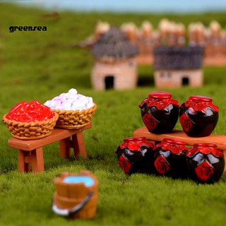 Mô hình xô nước + bình rượu mini bằng resin trang trí tiểu cảnh