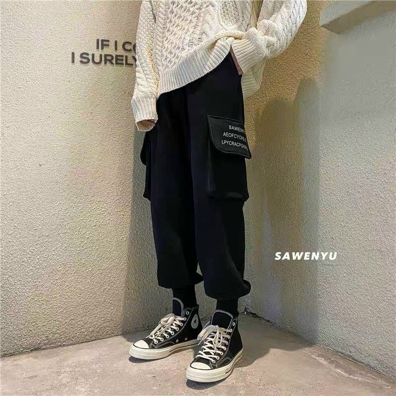 Quần jogger túi hộp unisex nam nữ chất nỉ, ống bo form rộng thời trang hàn