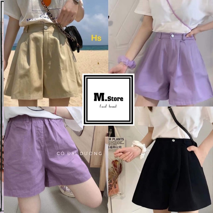 Quần Short Kaki Cài Cúc Dáng A, Phong Cách Có Ảnh Thật Tự Chụp và video M.Store