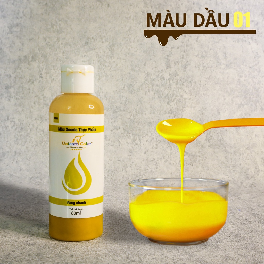 Màu Dầu Pha Socola  Vàng Chanh 80ml F01