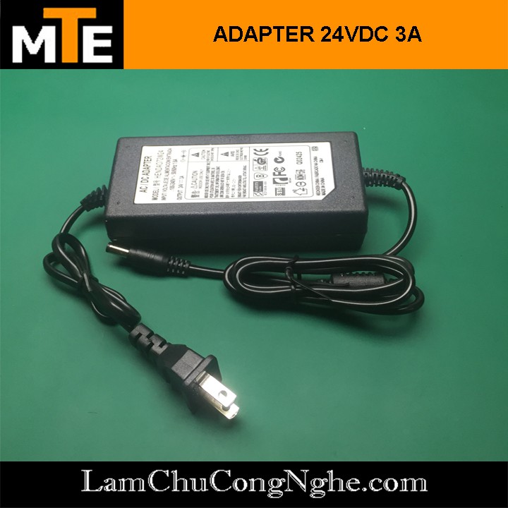 Nguồn adapter 24V 3A jack DC 5.5 * 2.1 mm