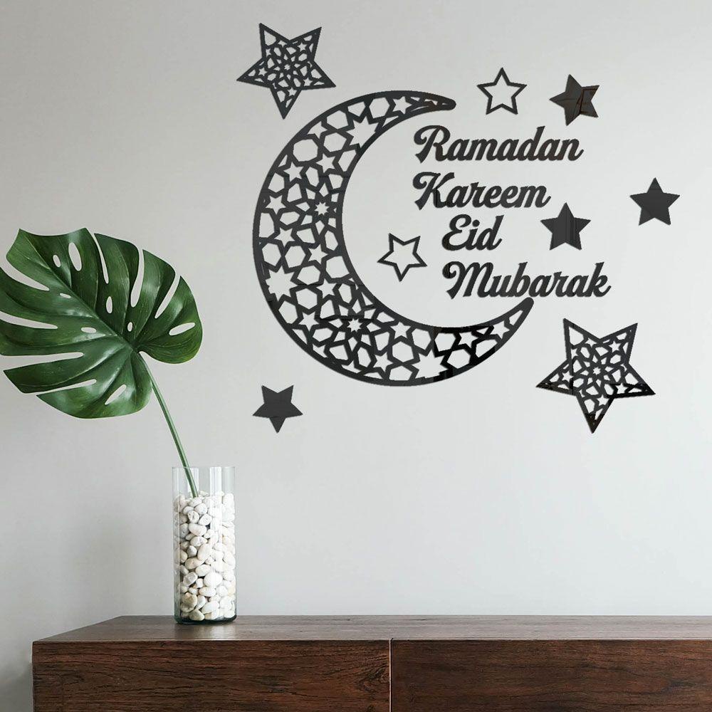 CONOPERY Đề Can Acrylic Dán Tường Họa Tiết Eid Mubarak Ramadan 3D Có Thể Tháo Gỡ