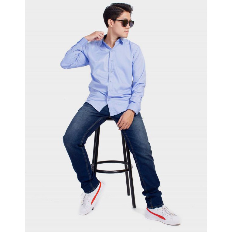 [Big size - hàng xuất âu] Áo sơ mi nam big size không túi cotton pha lụa siêu mềm( 80kg - 100kg)