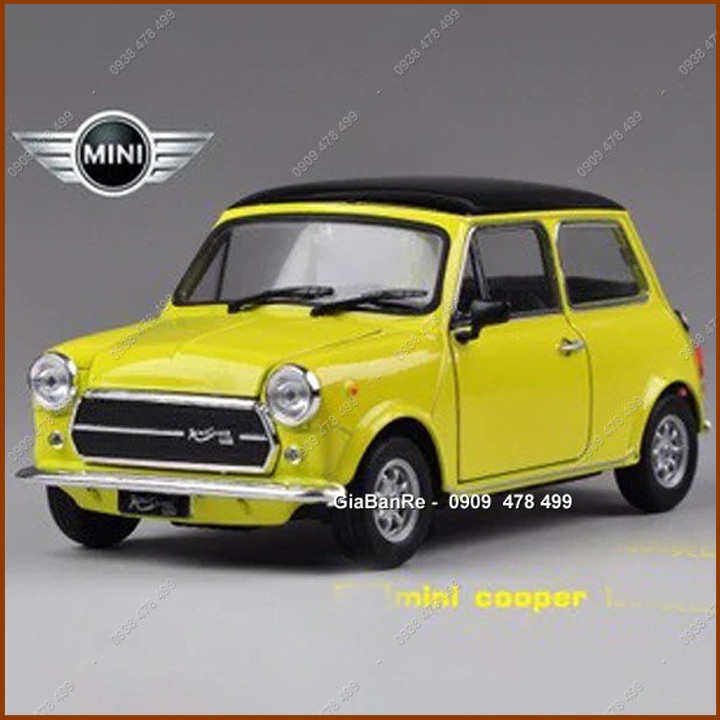 Xe Mô Hình Kim Loại Mini Cooper 1300 Classic - Tỉ Lệ 1:24 - Welly - Vàng - 8410.1