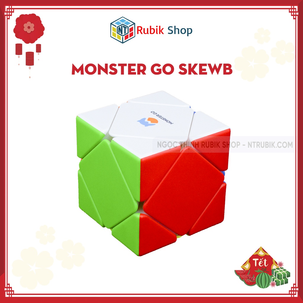 [Siêu hót Gan Monster Go] Rubik Biến thể 6 mặt GAN monster go Skewb Stickerless