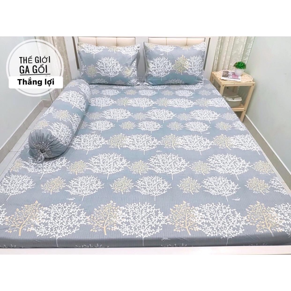 bộ ga 2mx2m2 cotton Thắng Lợi, ga giường (4 món) Chuẩn LOGO