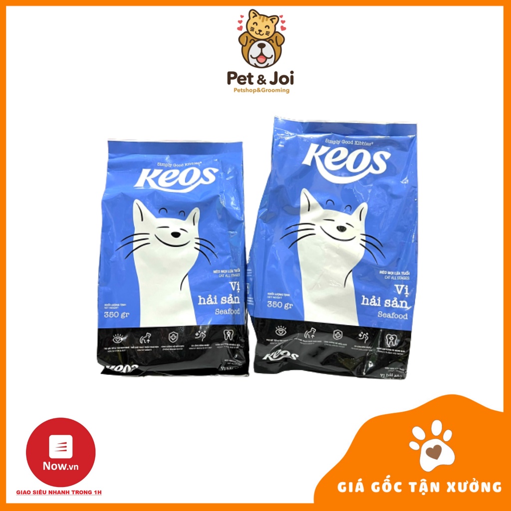 Hạt Keos Cat 350g ⚡CHỈ 1 NGÀY⚡ Thức ăn Cho Mèo Mọi Lứa Tuổi vị hải sản - PET&amp;JOI