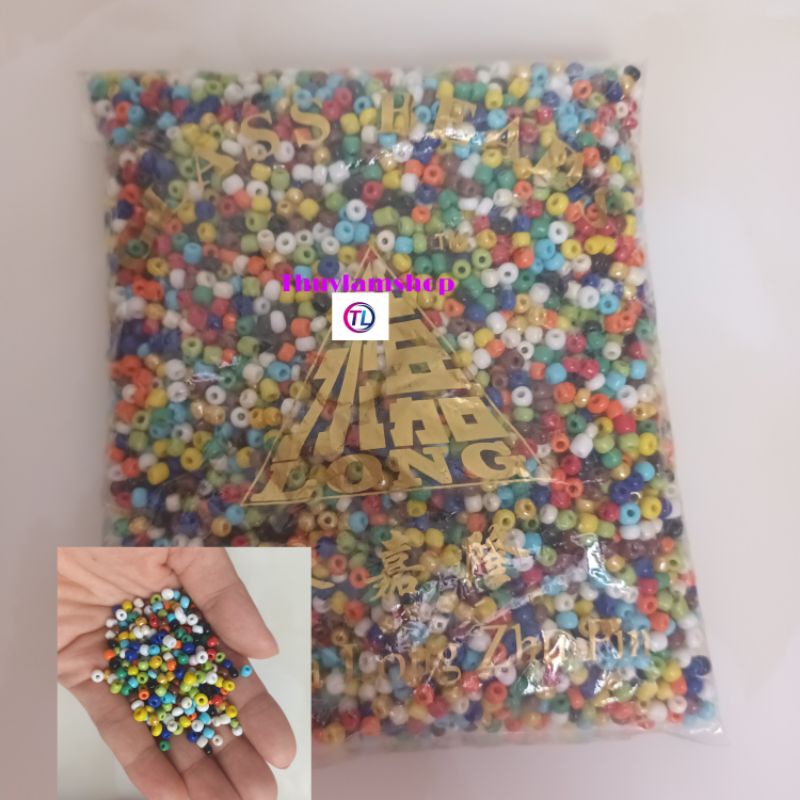 túi 100g hạt nhựa dẹt 3li làm handmade nhiều màu