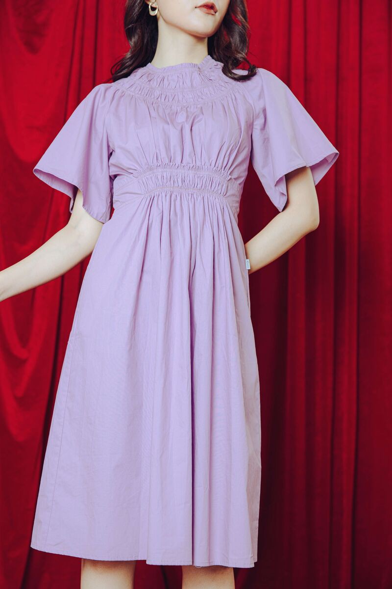 CCHAT Váy nhún cổ TS phối khóa Q6323 | BigBuy360 - bigbuy360.vn