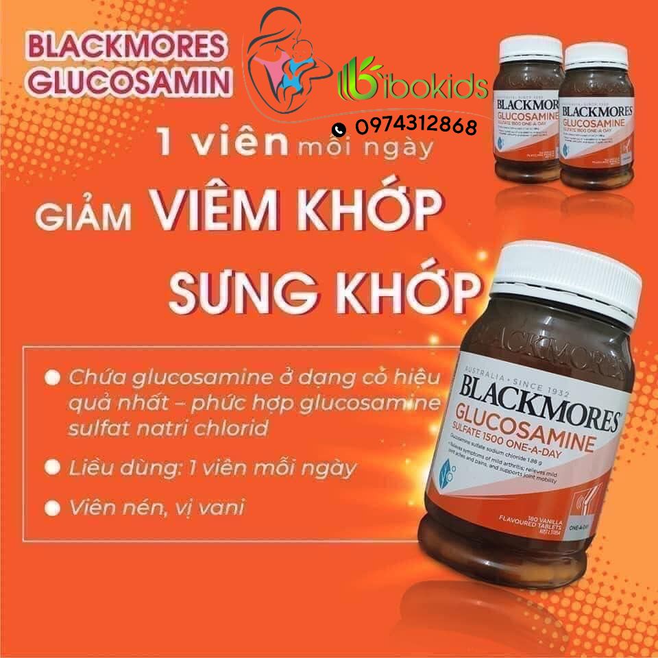 (Date 2.2026) Bổ khớp Blackmores Glucosamin Sulfate 1500 One-A-Day 180 viên