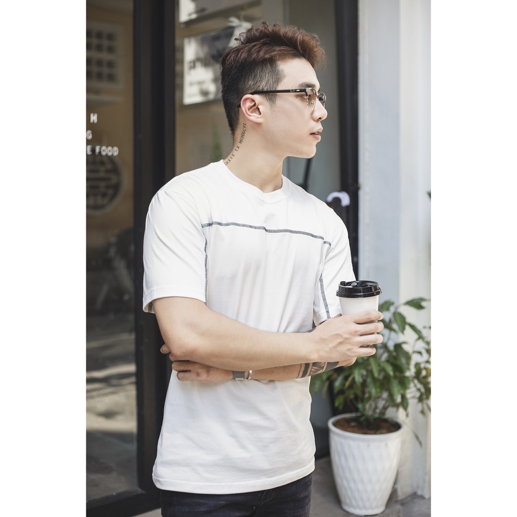 Áo thun nam Double'D chất cotton họa tiết phối ngực TSP00 | BigBuy360 - bigbuy360.vn