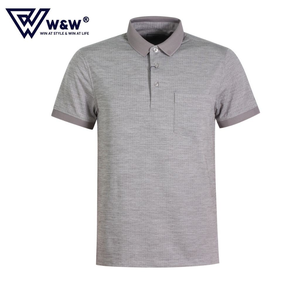 Áo Thun Nam Polo W&amp;W Dáng Regular Fit - Có Túi Ngực Chất Liệu Thoáng Mát, Thấm Hút Tốt  WPO70R