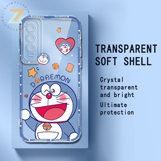 Zymello Ốp lưng Cho Vivo V23 V23E V15 V17 V19 V20 V20 Pro V20SE V21 V11i Hộp đựng điện thoại Gel silica mèo hoạt hình trong suốt dễ thương A