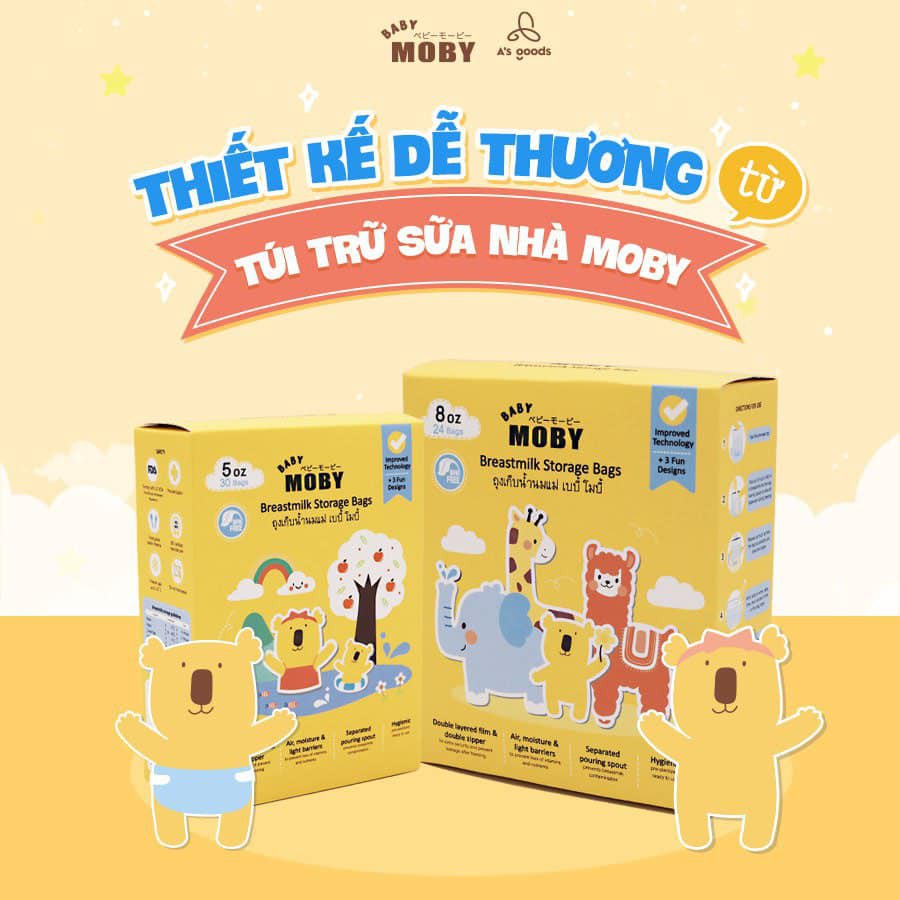 TÚI TRỮ SỮA MOBY BABY 150ML/240ML