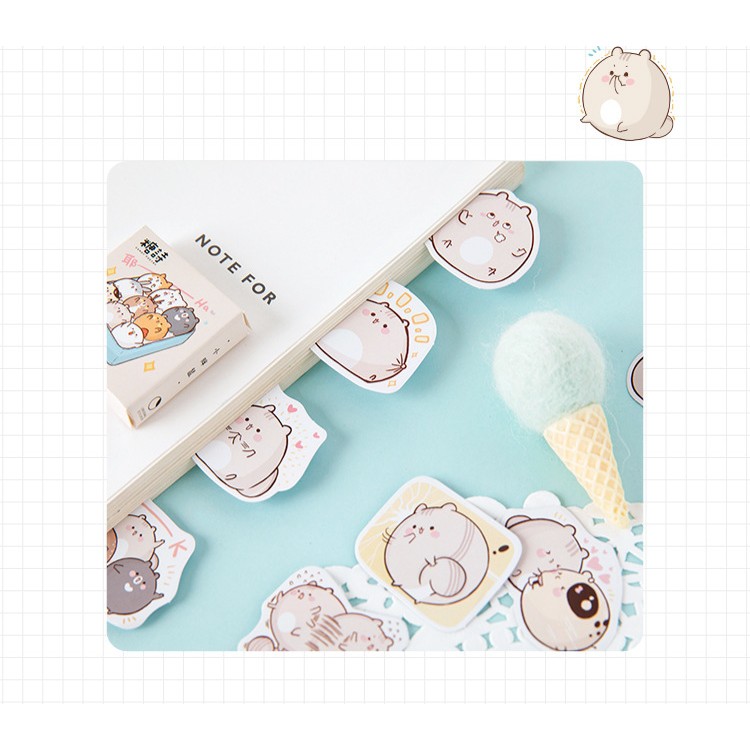 Hộp 45 miếng sticker mẫu khay chuột béo đáng yêu