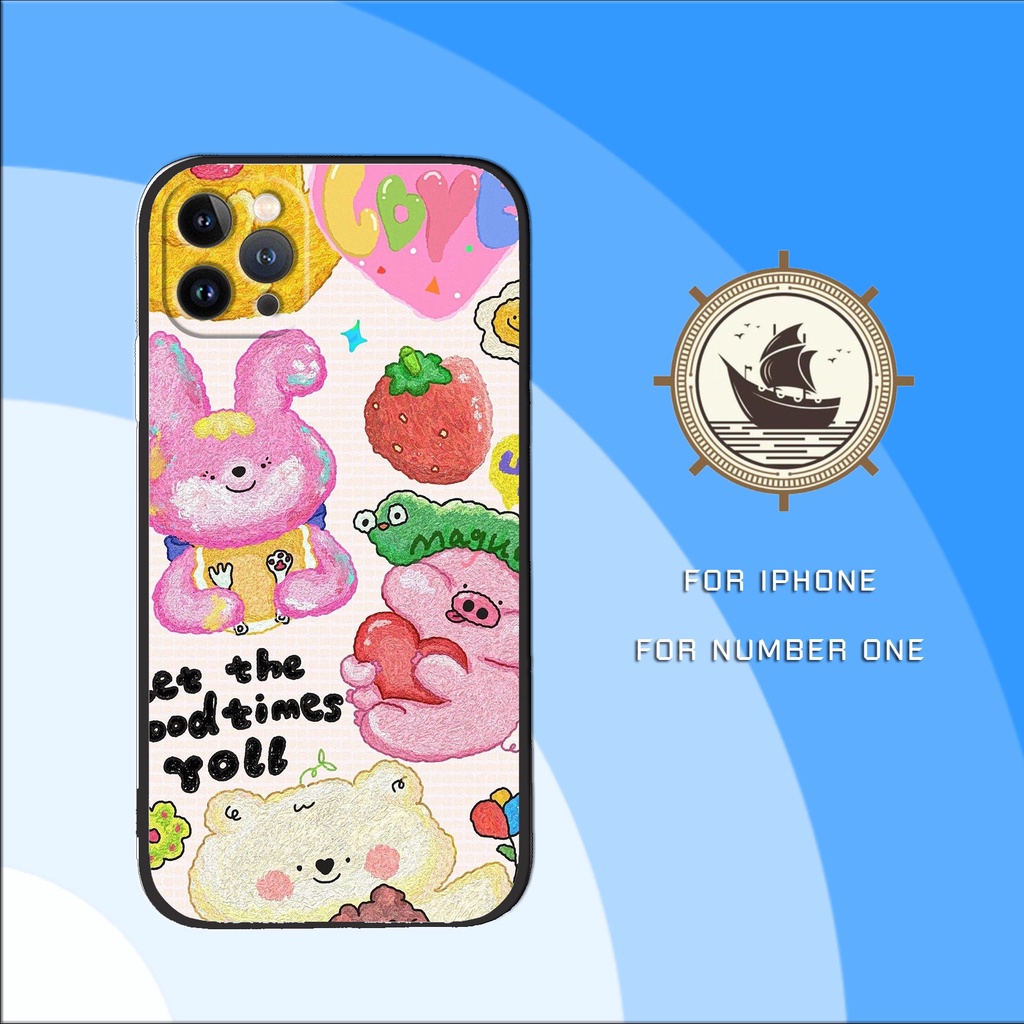 Ốp lưng in hình thỏ hồng heo con SEAS Iphone 6 7 8 X XR XS 11 12 13 PLUS PRO PROMAX LRT20218938