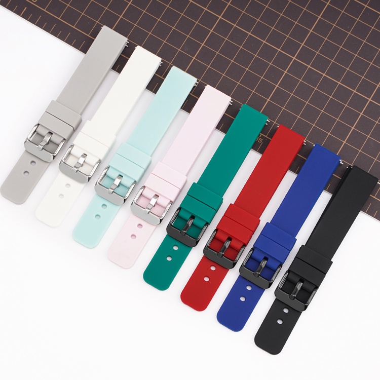 Dây Đeo Silicon 18mm 20mm 22mm Cho Đồng Hồ Thông Minh Samsung Galaxy 3 Active Huawei GT 2 Amazfit gts