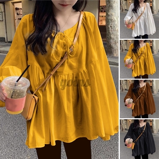 Áo thun nữ dài tay cổ tròn hở eo thời trang