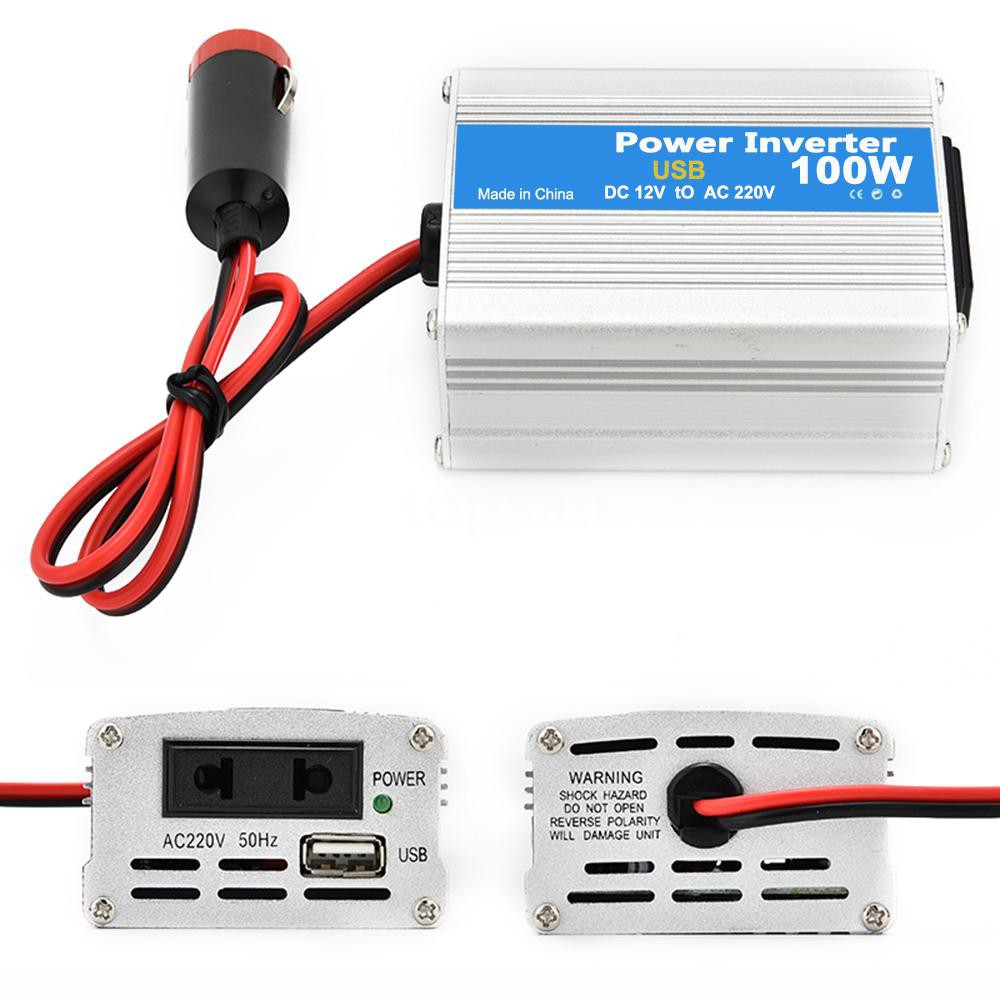 Bộ Chuyển Đổi Nguồn Điện 100w Dc 12v Sang Ac 220v Cho Xe Hơi