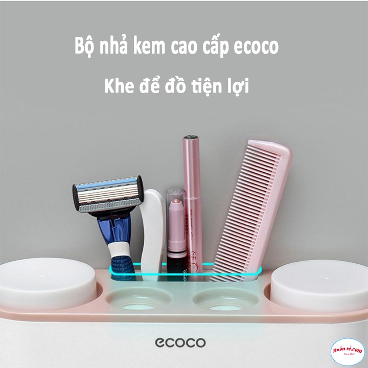 BỘ NHẢ KEM ĐÁNH RĂNG ECOCO CAO CẤP KÈM CỐC - để kem đánh răng và phụ kiện 00261