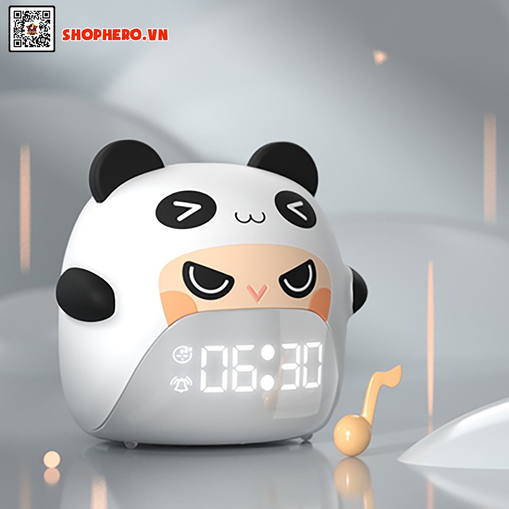 Đồng hồ báo thức kết hợp đèn ngủ nhân vật Gấu Panda